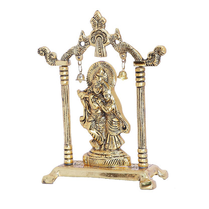 KridayKraft Metal Radha Krishna Statue Gold Plated Decor Your Home,Office & Radha Krishna Murti Idol Showpiece Figurines,Religious Krishna Idol Gift Article...