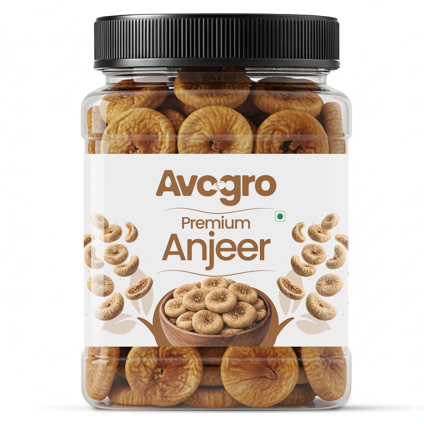Avogro Premium Dried Anjeer | Natural Whole Figs Dry Fruits for Snacking Baking Cooking Desserts Fresh Hygienically Packed