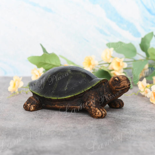 Lamcy Plaza Decorative Turtle Showpiece for Home Decor | Realistic Green Turtle Figurine Statue | Lucky Tortoise Sculpture for Living Room, Office Desk, Garden & Tabletop Decoration.