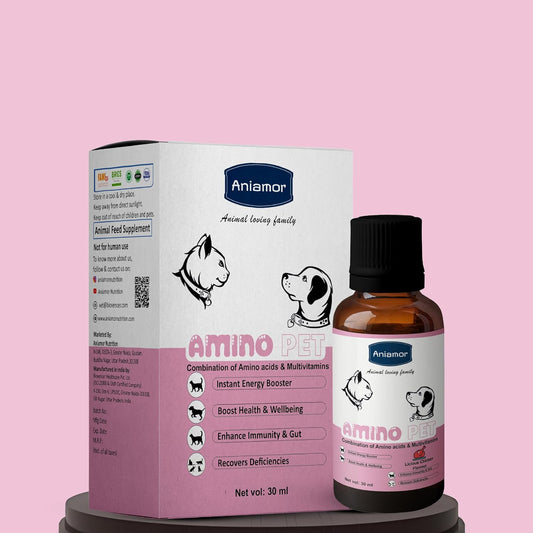 Aniamor Amino Pet Drops for Dogs and Cats | Enhances Energy and Metabolism | Dogs and Cats Supplement | for All Life Stages | Chicken Flavour | 30 ml Drop