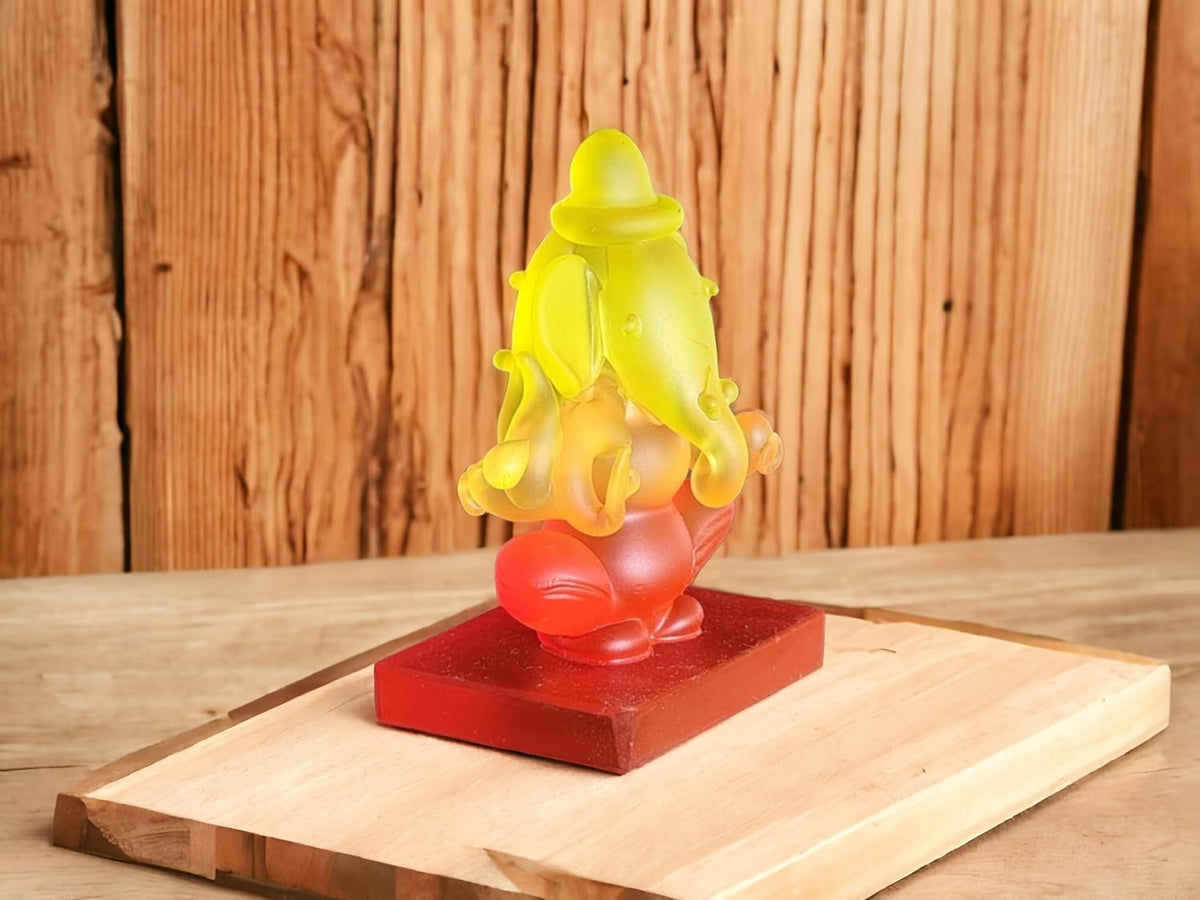 Ganesha Idol for Car Dashboard | Beautiful Ganesh Murti for Home Temple | Ganpati Figurine Statue Showpiece Sculpture for Office Desk (Yellow-Orange)