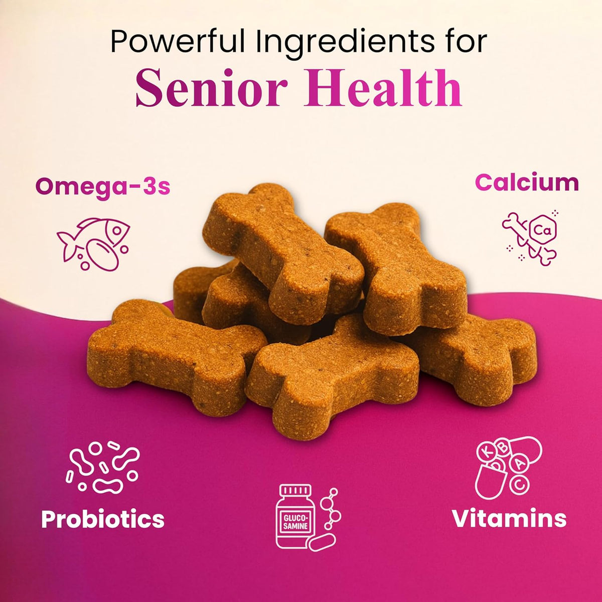 Petroyale Senior Support Dog Supplements – All-in-One Senior Dog Supplements for Mobility, Hip & Joint, Brain, Heart & Eye Health – Immune Support Vitamins (Dog Senior Support 60 Soft Chews)