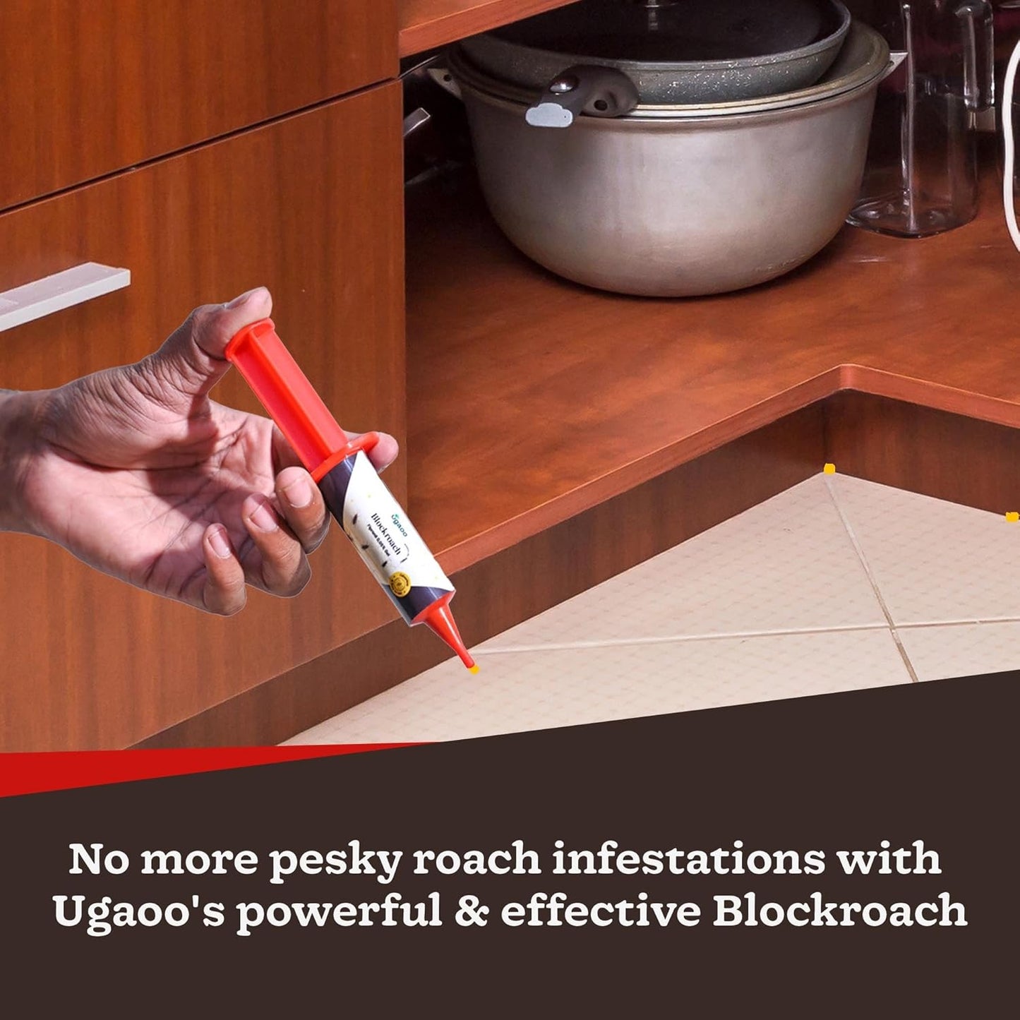 UGAOO Block Roach Gel - Cockroach Killer (20g) | Kitchen Safe | Odourless | Fast and Convenient, Pack of 1