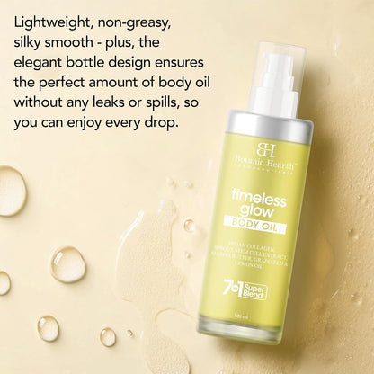 Botanic Hearth Timeless Glow Anti-Aging Body Oil with Vegan Collagen & Stem Cell Extract | Firming Massage Oil for Youthful Glowing Skin | For Women & Men | 100ml