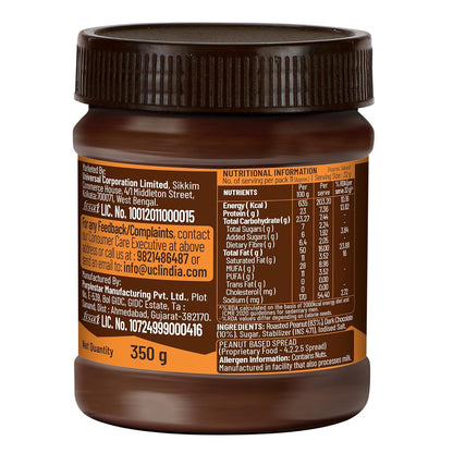 DiSano Chocolate Peanut Butter Crunchy, 23g Protein & 6.4g Dietary Fibre, Tasty & Healthy Chocolate Spread for Breakfast & Snacks, Made with Premium Roasted Peanuts
