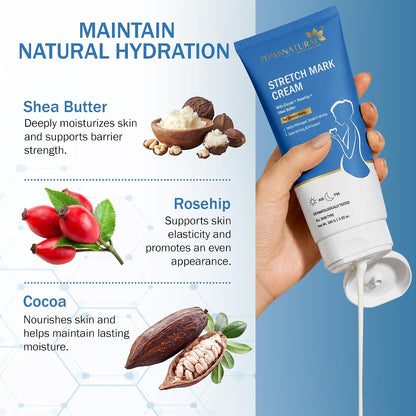 7DAYSNATURAL Stretch Mark Cream 100g | Moisturizing Cream for Pregnancy & Postpartum Stretch Marks