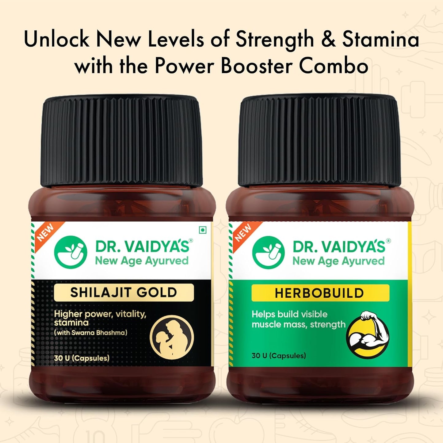 DR. VAIDYA'S new age ayurveda Combo For Men (Shilajit Gold 30 capsules & Herbobuild 30 capsules)