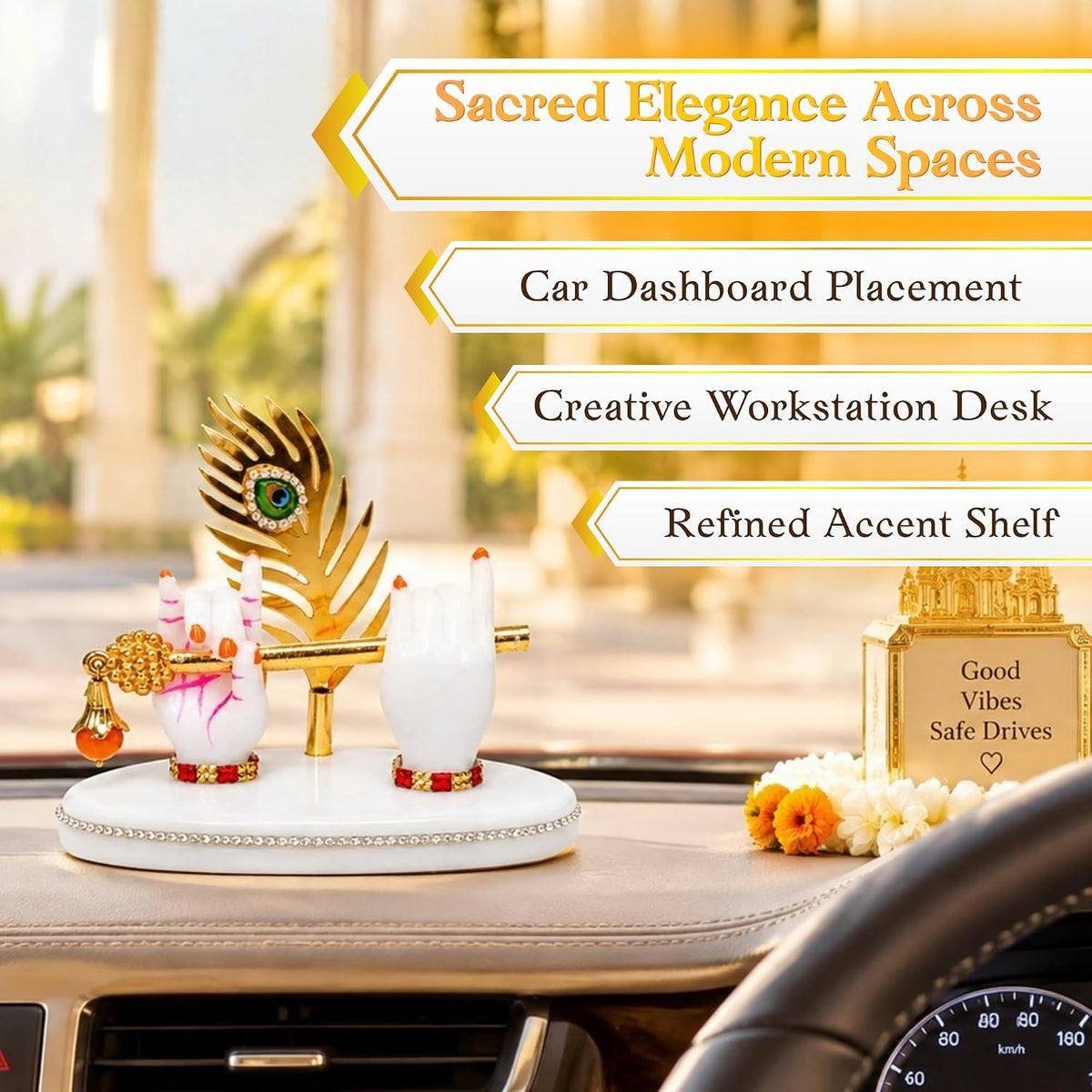 Krishna Divine Flute Car Dashboard Idol