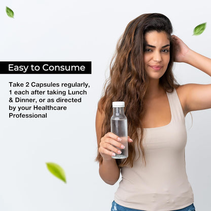 Zephivo HEALTH VEDA ORGANICS PRIVATE LIMITED Advance Hair Vitamin with DHT Blocker & Biotin | For Better Hair Growth & Hair Fall Control | Stimulates Hair follicles | For Men & Women - 60 Veg Capsules