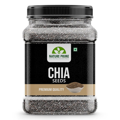 Nature Prime chia seeds | Best for Weight Loss | Healthy Snacks | Non-GMO and Fibre Rich Seeds | Omega-3 Seeds for Eating