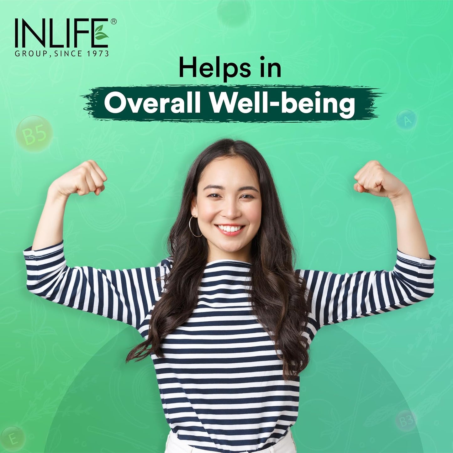 INLIFE Plant Based Multivitamin Tablets for Men & Women | 75+ Ingredients with Vitamins B12, D3, Superfoods, Greens, Vegetables, Fruits & Herbs Supplement for Immuntiy - 60 Tablets (Pack of 1)