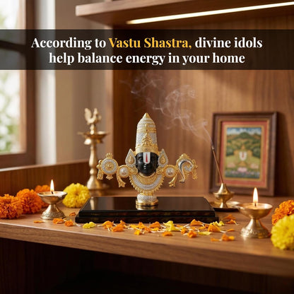 Dev Aastha 999 Silver Plated Balaji Idol | 4-Inch Lord Venkateswara Swamy Statue for Sacred Vastu Home Decor | Mandir Showpiece for Pooja Room & Ideal Devotional Gift