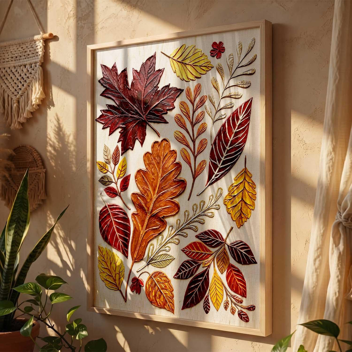 Abstract Floral Art WALL Framed Painting | Big Aesthetic WALL Framed Paintings for Living Room Bedroom Wall Decor (19x25 inch)