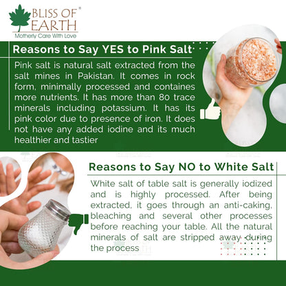 Bliss of Earth 1KG Pure Himalayan Pink Salt Non Iodised Rock Salt For weight management & Healthy Cooking, Natural Substitute of Iodised White Salt