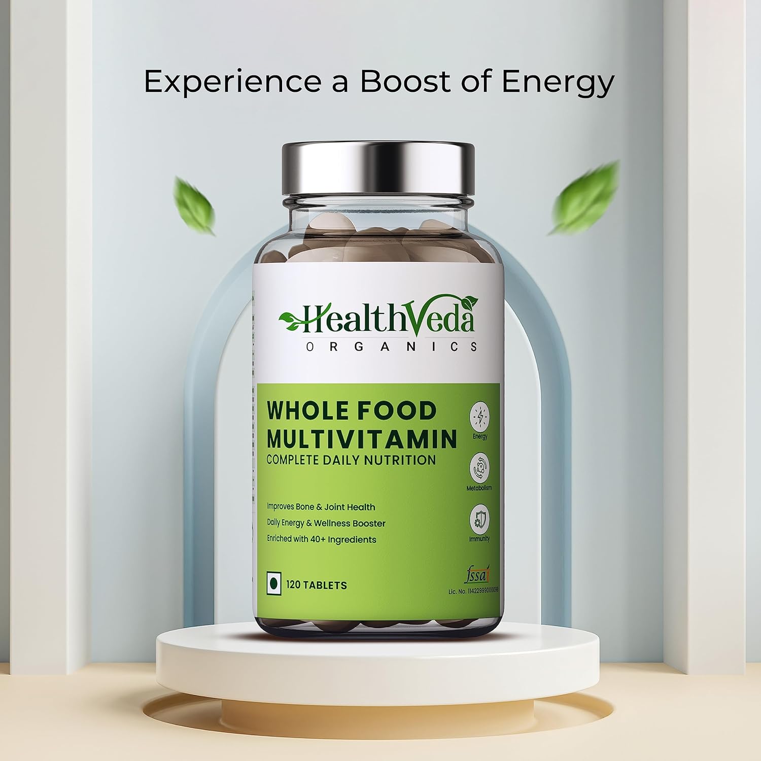 Zephivo HEALTH VEDA ORGANICS PRIVATE LIMITED Whole Food Multivitamin With Natural Vitamins & Minerals I 120 Veg Tablets I Best For Energy, Brain, Heart & Eye Health I For Both Men & Women