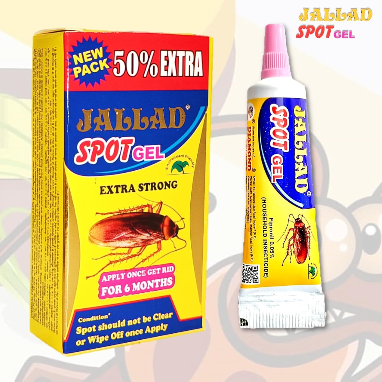 JALLAD SPOT GEL Anti Cockroach Pest Control Gel (Multicolour, 10 Grams extra 5 grams 15g ), Pack of 1