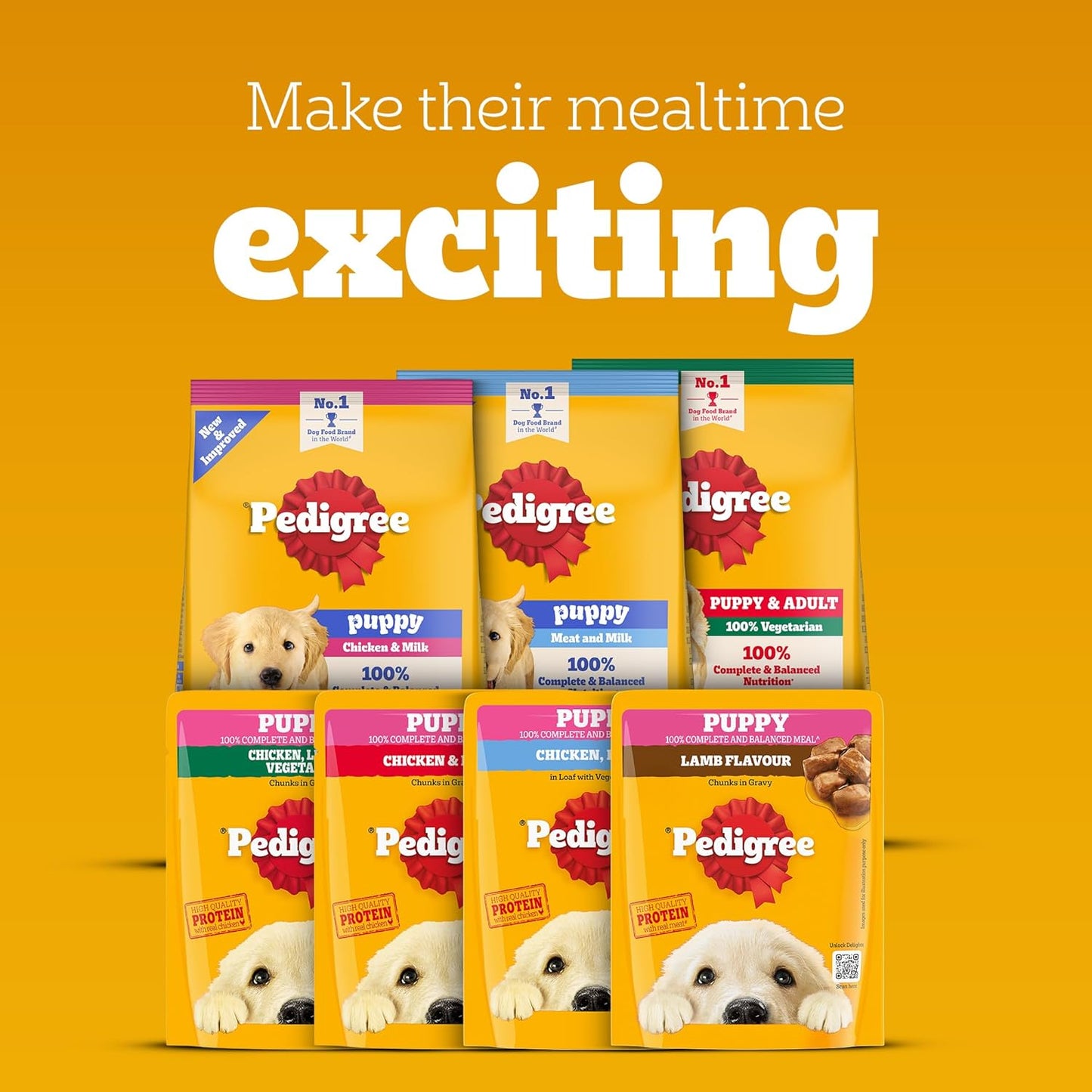 Pedigree Puppy Wet Dog Food, Chicken Chunks in Gravy, 70 g (Pack of 15), Complete & Balanced Meal for Puppies