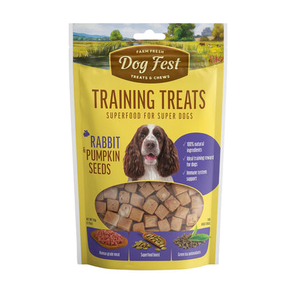 Barkbutler x Dogfest Dog Training Treats, Rabbit & Pumpkin Seeds, Superfood Dog Treats for Adult Dog, Bite-Sized Treats for Puppies, Dog Treat, Aids Digestion & Boosts Immunity