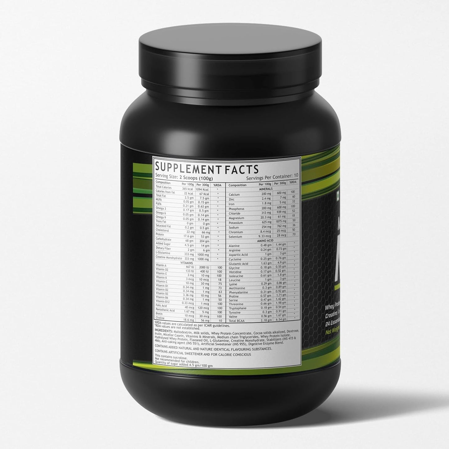 INLIFE Muscle Mass Gainer With Whey Protein Powder Body Building Supplement (Chocolate 1kg)