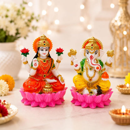 Laxmi Ganesh Idol Pair | Pooja | Diwali Gift | Home Temple | 4 Inch