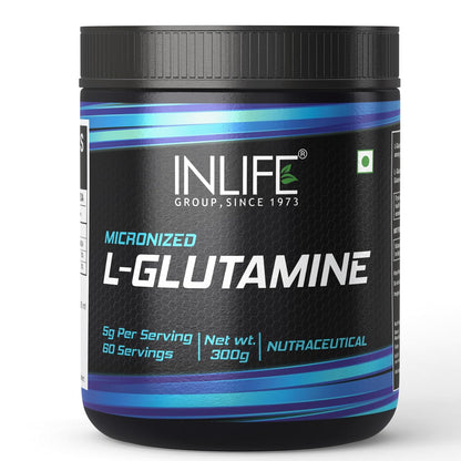INLIFE L Glutamine Powder 5000mg | L Glutamine Supplement for Men - Unflavoured - 60 SERVINGS - 300g