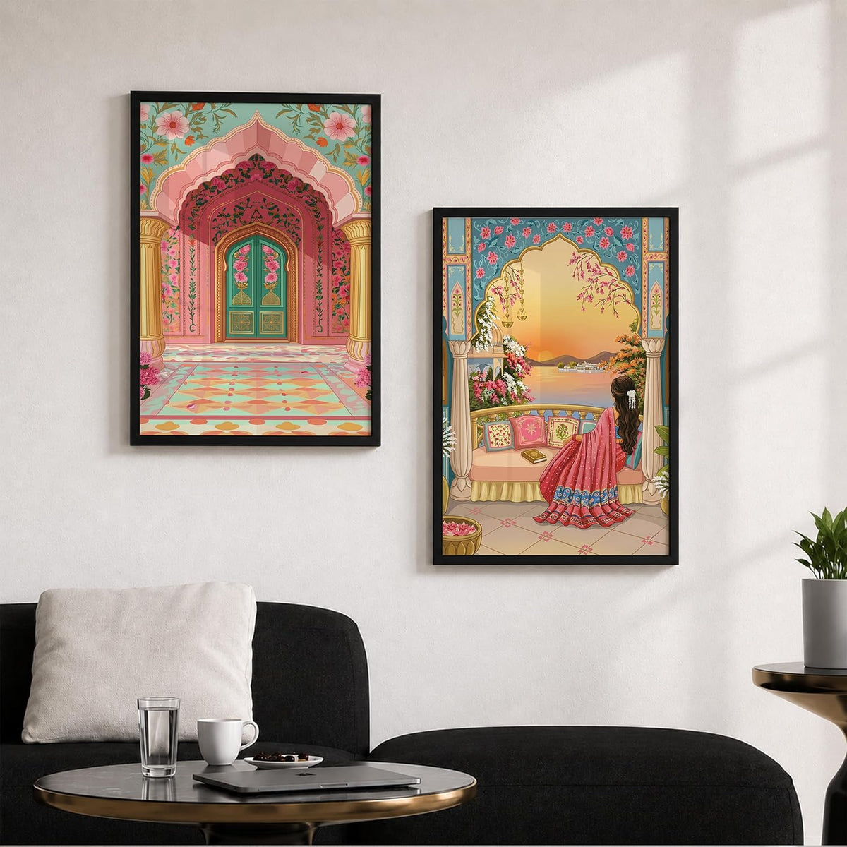 Traditional Indian Wall Art — Set of 2 (ART 12, 13x19 INCHES)