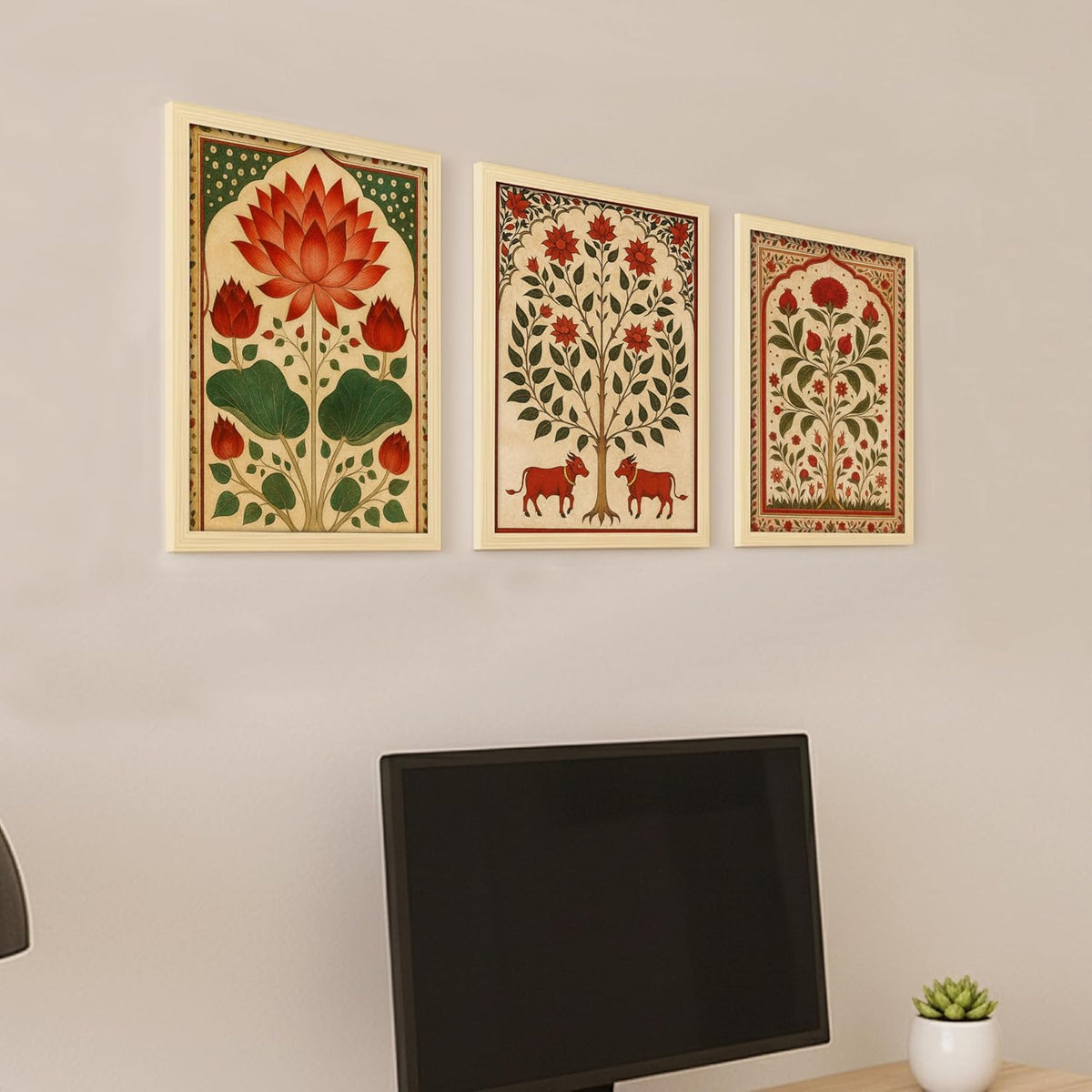 Rousrie Madhubani Wall Art Painting | Framed Wall Paintings For Home Décor | Wall Decoration Painting | Frames For Home Décor Office Frame Living Room (Design 11)