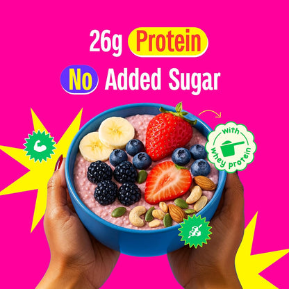 Yogabar 26g High Protein Oats 1kg , Fruits Nuts & Seeds - Breakfast Cereal with Wholegrains, 26% Protein & No added sugar - Oats High Protein for Gym - Premium Protein Blend with Whey Protein Powder - with Goodness of Chia, Sunflower
