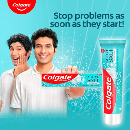 Colgate Active Salt Toothpaste, Daily Germ Protection, Pack Of 100G, Oral Care, Colgate Toothpaste With Salt And Mint, Healthy Gums & Teeth, Toothpaste That Fights Germs & Eliminates Bad Breath
