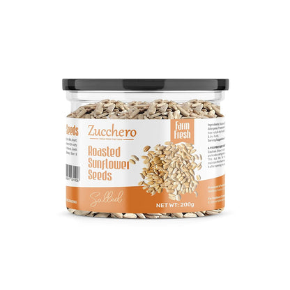 Zucchero Roasted Premium Sunflower Seed, Salted, Flavorful | Healthy Fat | Dry Roasting | Oil-Free| Slow baked Seeds