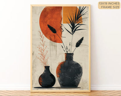 Boho wall Art Paintings Modern Art Framed Wall Painting for Living Room Bedroom - Wall Posters | Paintings with Frame Set of 3 (14x18 Inches) (Art 3)