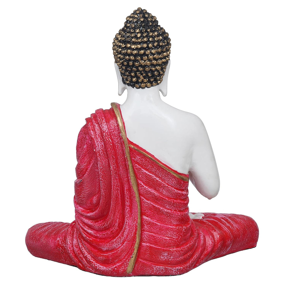 Red Resin Handcrafted Blessing Lord Buddha Idol | Serene Home, Office Decor | Perfect for Offices, Meditation Rooms | Gift for Housewarmings, Diwali