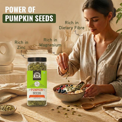 Wonderland Foods 200g Roasted Pumpkin Seeds (Kaddu Seeds) Jar | Premium Nutrient-Rich Snack, Crafted for Wellness & Vitality | Full of Protein, Antioxidants, & Fibre