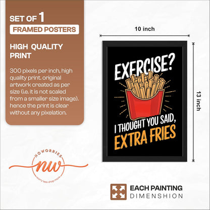 Framed Food Wall Art for Kitchen, Restaurant & Cafe, Black Synthetic Wood Frame, 300 GSM Illustration Print, 10x13 Inch, ART-12