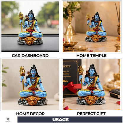UNOVATE Shiva Idol for Car Dashboard | Adiyogi Statue | Mahadev Idol, Blue