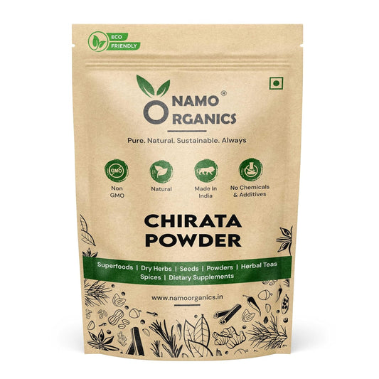 Namo Organic Chirata powder - 150 gram - chirayata Powder - Double Filtered - No additives, Pure & Natural chirata, bitter stick