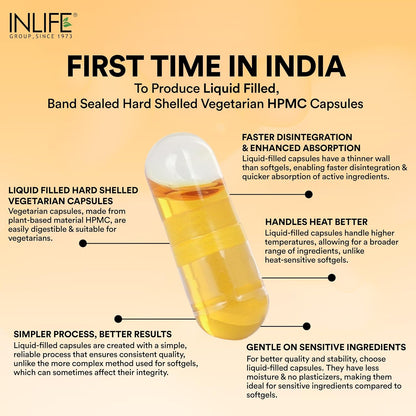 INLIFE Plant Based Natural Vitamin E Oil Capsules for Face and Hair|Sunflower, Olive & Aloe Vera Oils |Skin Health and immunity support Supplement for Women & Men–30 Vegetarian Capsules (Pack of 1)