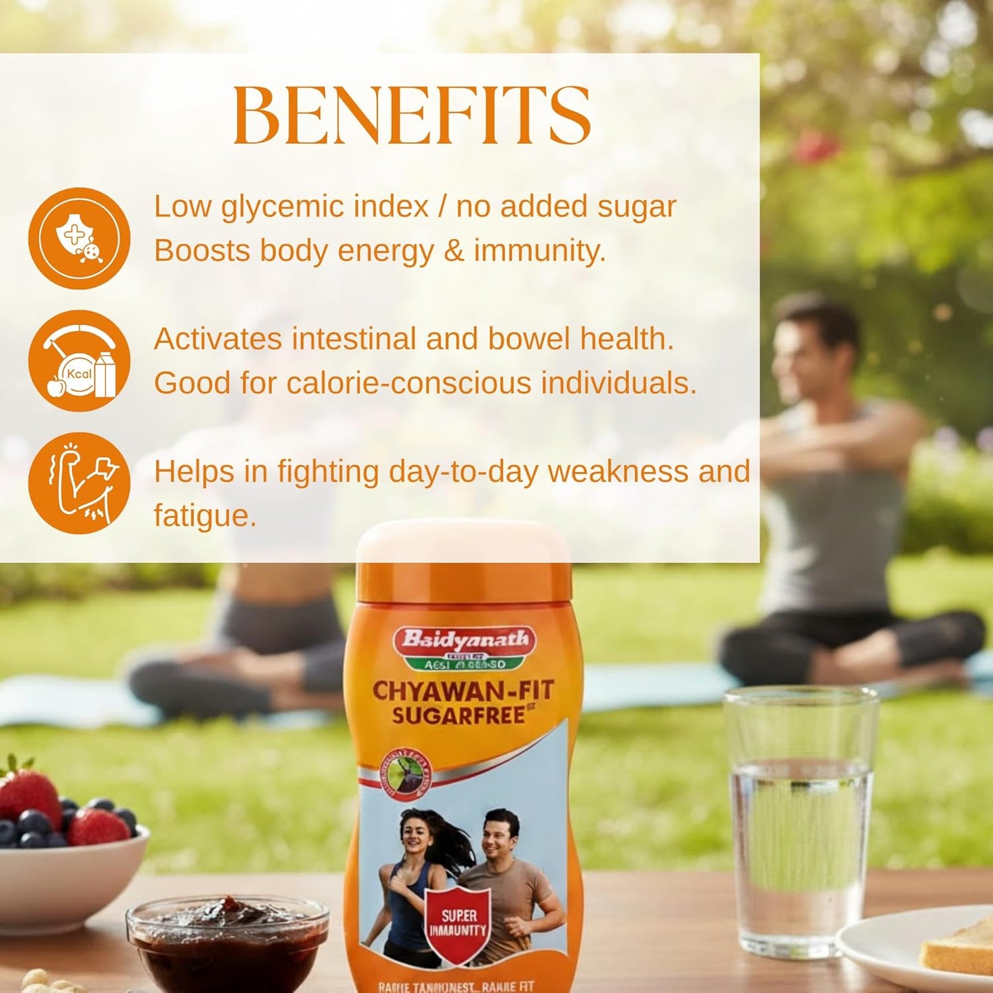 Baidyanath Jhansi Chyawan-fit Sugarfree Chyawanprash 1 Kg Enriched With Ashwagandha, Amla & Kesar, 35 Ayurvedic Herbs Boosts Physical Strength, Energy & Immunity