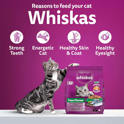 Whiskas Adult (1+ Years) Dry Cat Food, Tuna Flavour, 1.2 kg, Contains 41 Essential Nutrients, Complete & Balanced Nutrition for Adult Cats