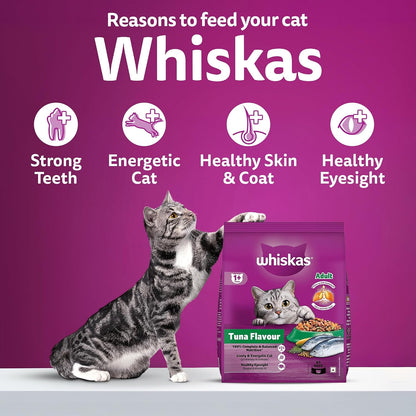 Whiskas Adult (1+ Years) Dry Cat Food, Tuna Flavour, 480 g, Contains 41 Essential Nutrients, Complete & Balanced Nutrition for Adult Cats