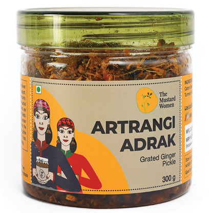 The Mustard Women Atrangi Adrak Pickle 300 g | Himachali Ginger Achar | Homemade Style Traditional Recipe | No Preservatives | Tangy & Mild Spicy Indian Pickle