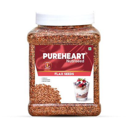 Pureheart Premium Raw Flax Seeds for Eating 230 gm - Alsi Seeds for Hair Growth, Heart Health & Digestion, Rich in Omega 3 Fatty Acids, Magnesium, Iron, Dietary Fibre, Protein