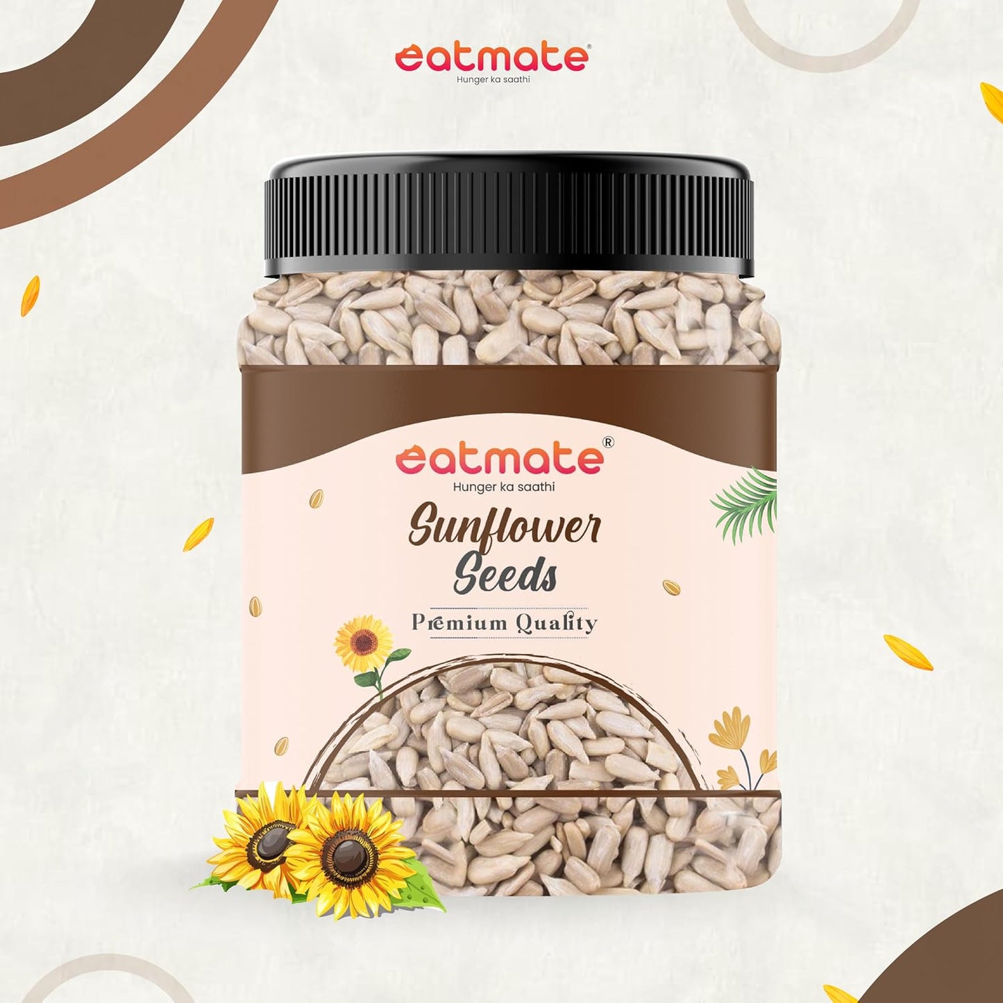 Eatmate Premium Sunflower Seeds 250g | Raw Non-GMO Edible Seeds | High Protein, Fibre & Vitamin E | Healthy Diet Food for Snacking, Salads, Baking, Breakfast & Smoothies