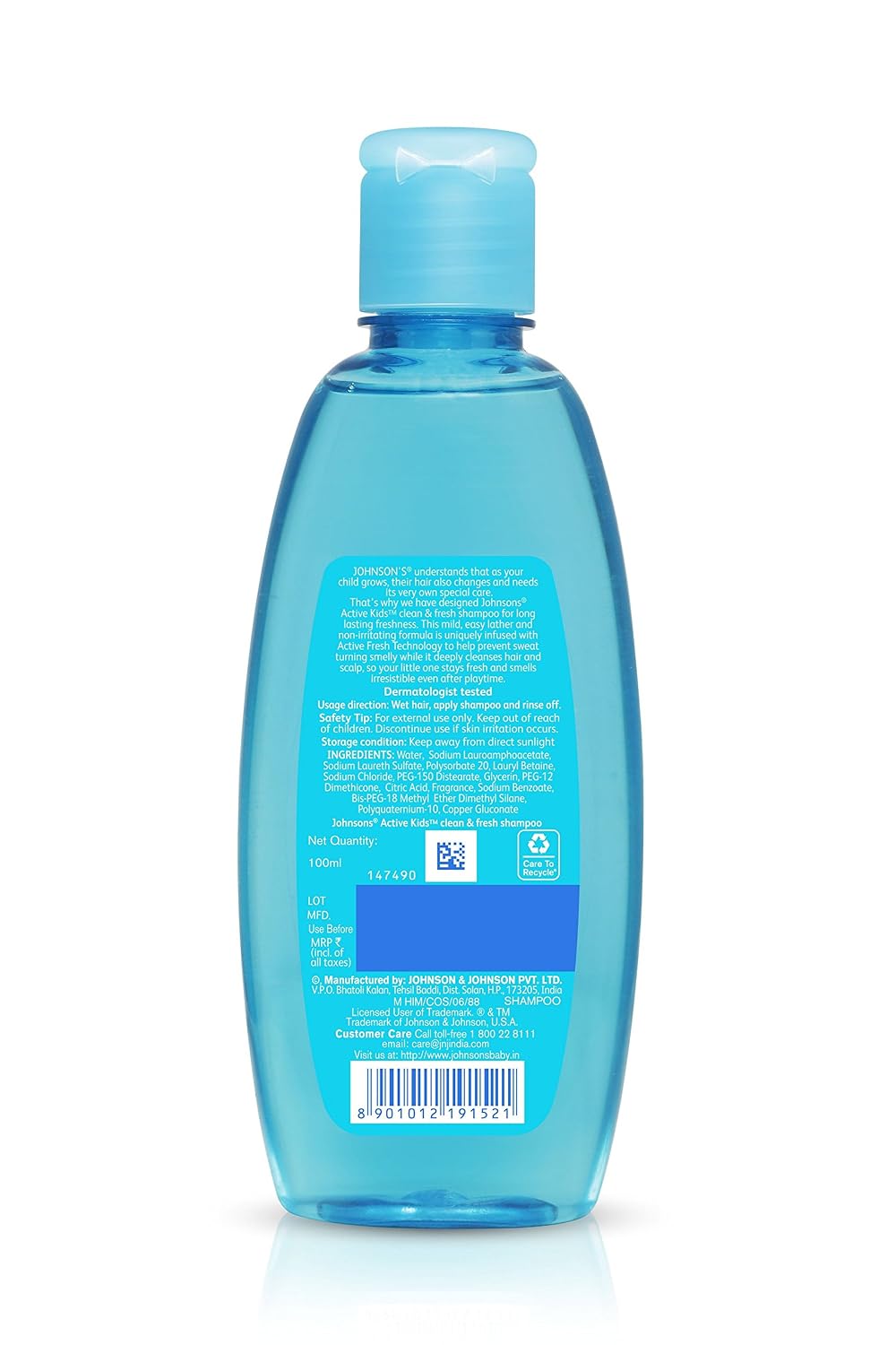 Johnson & Johnson Active Kids Clean And Fresh Shampoo, 100Ml