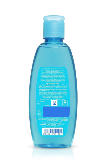 Johnson & Johnson Active Kids Clean And Fresh Shampoo, 100Ml