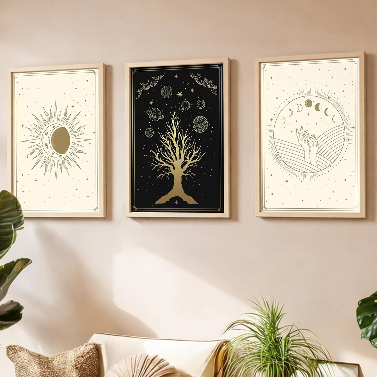 Wall Paintings for Home Decoration | Set of 3 Modern Framed Posters for Living Room, Bedroom & Office | Stylish Wall Art for Interior Décor Set of 3 (Art-11, 10x13inch)