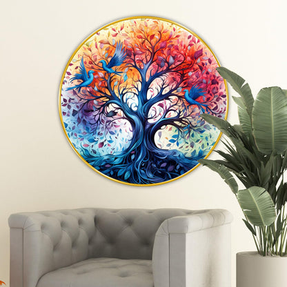 nature scenery modern art Premium Sparkle lamination Golden Slim Frame 50.8 cm x 50.8 cm Large Size, For Home/Office/Hotel painting GRL114
