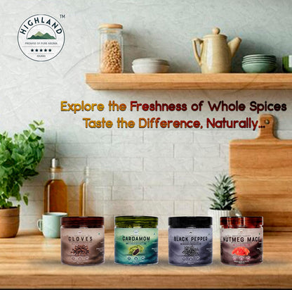 HIGHLAND Spices | Premium Green Cardamom (Elaichi) Seeds | 50g | 100% Natural, Fresh & Pure | Aroma-Locked at Origin | No Added Colours or Preservatives | Natural Mouth Freshener | Choti Ilachi Dana for Gourmet Cooking & Wellness | 50g