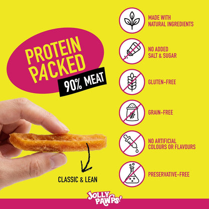 Jolly Pawps Chicken Sliced Tenders Dog Treat – 90% Prime Cut Meat, Lab Tested, Grain Free, 0% Salt or Sugar, Dog Treats for Adult Dogs & Puppies 85g
