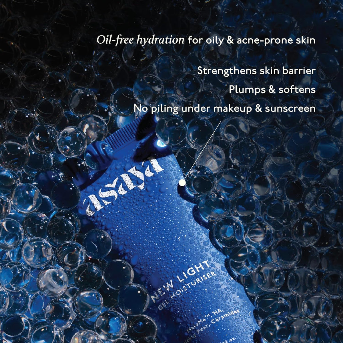 Asaya New Light Gel Face Moisturiser for Oily Skin with MelaMe™ to Visibly Fade Dark Spots| Reduces Dark Spots in 14 Days | Hyaluronic Acid & Ceramides | 80gm